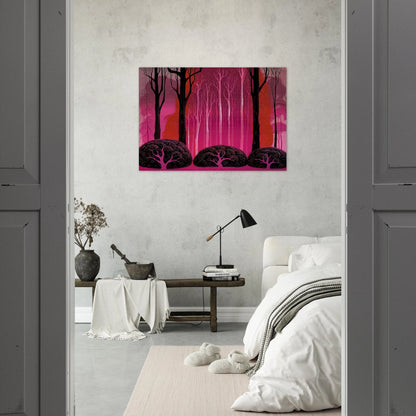 Crimson Glory - Eyvind Earle Brushed Aluminum Print - 70x100 cm / 28x40 inches | Eyvind Earle Aluminum Print | Eyvind Earle Prints