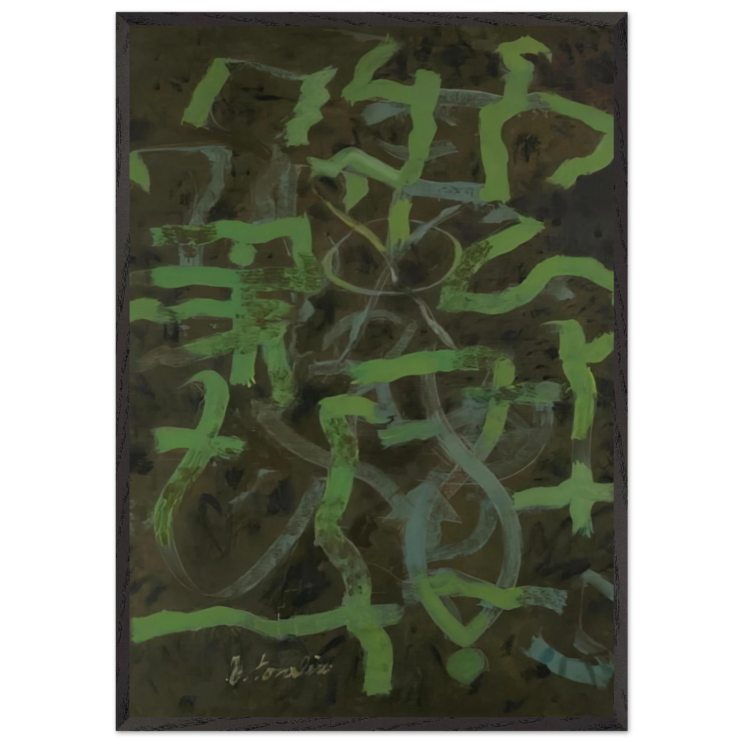 Green - 1948 - Bradley Walker Tomlin 70x100 cm / 28x40 inches Framed Art Print – Black Wooden Frame