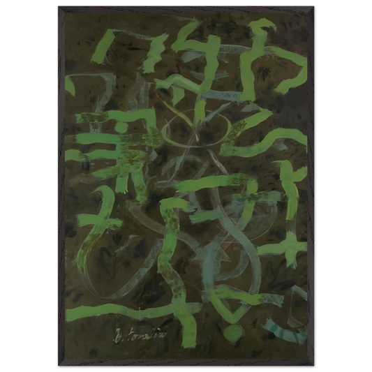 Green - 1948 - Bradley Walker Tomlin 70x100 cm / 28x40 inches Framed Art Print – Black Wooden Frame