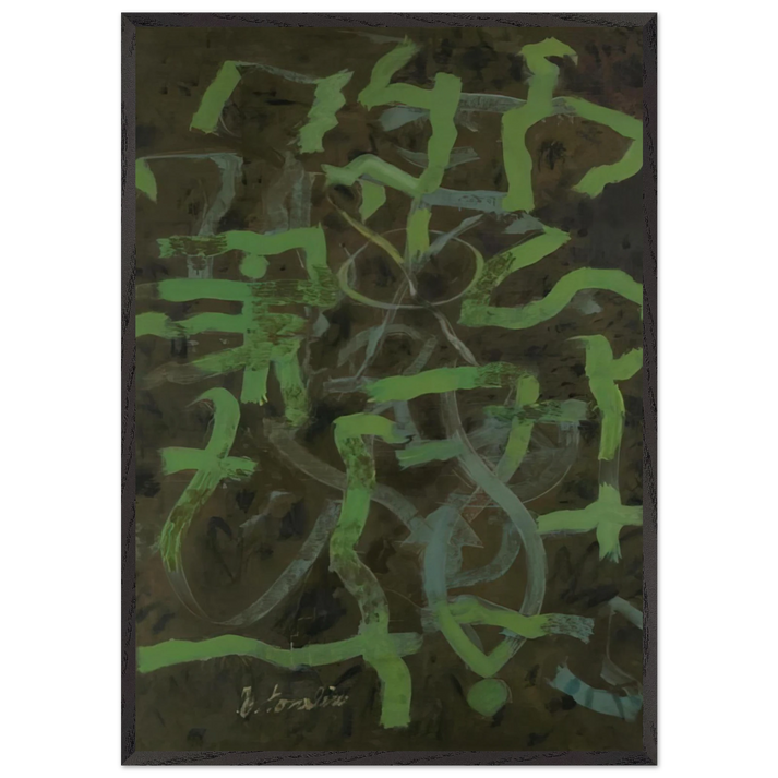 Green - 1948 - Bradley Walker Tomlin 70x100 cm / 28x40 inches Framed Art Print – Black Wooden Frame