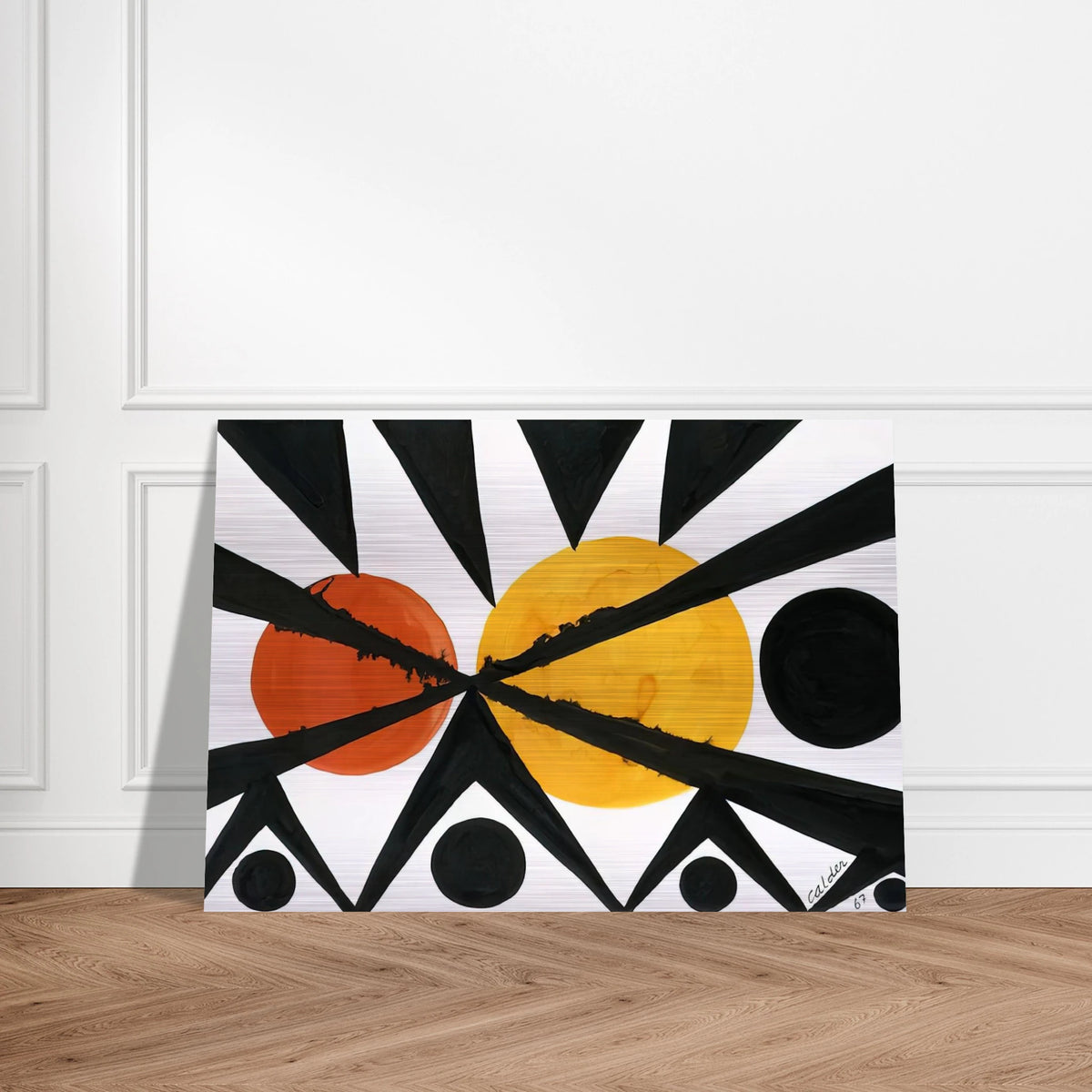 ACROSS THE ORANGE MOONS 1967 - Alexander Calder Brushed Aluminum Print - 70x100 cm / 28x40 inches | Alexander Calder Aluminum Print | Alexander Calder Prints