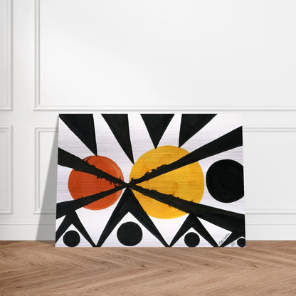 ACROSS THE ORANGE MOONS 1967 - Alexander Calder Brushed Aluminum Print - 70x100 cm / 28x40 inches | Alexander Calder Aluminum Print | Alexander Calder Prints
