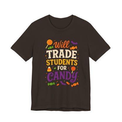 "Échange Élèves Contre Bonbons Prof Mignonne Déguisement Halloween T-Shirt"