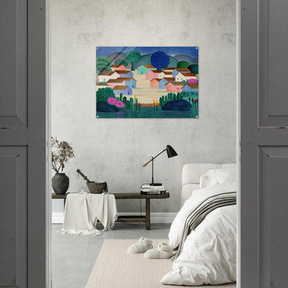 Landscape with Sixteen Houses - Tarsila do Amaral Acrylic Print - 70x100 cm / 28x40″ inches