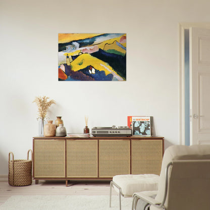 MOUNTAIN LANDSCAPE WITH CHURCH 1910 - Wassily Kandinsky Brushed Aluminum Print - 70x100 cm / 28x40 inches | Wassily Kandinsky Aluminum Print | Wassily Kandinsky Prints