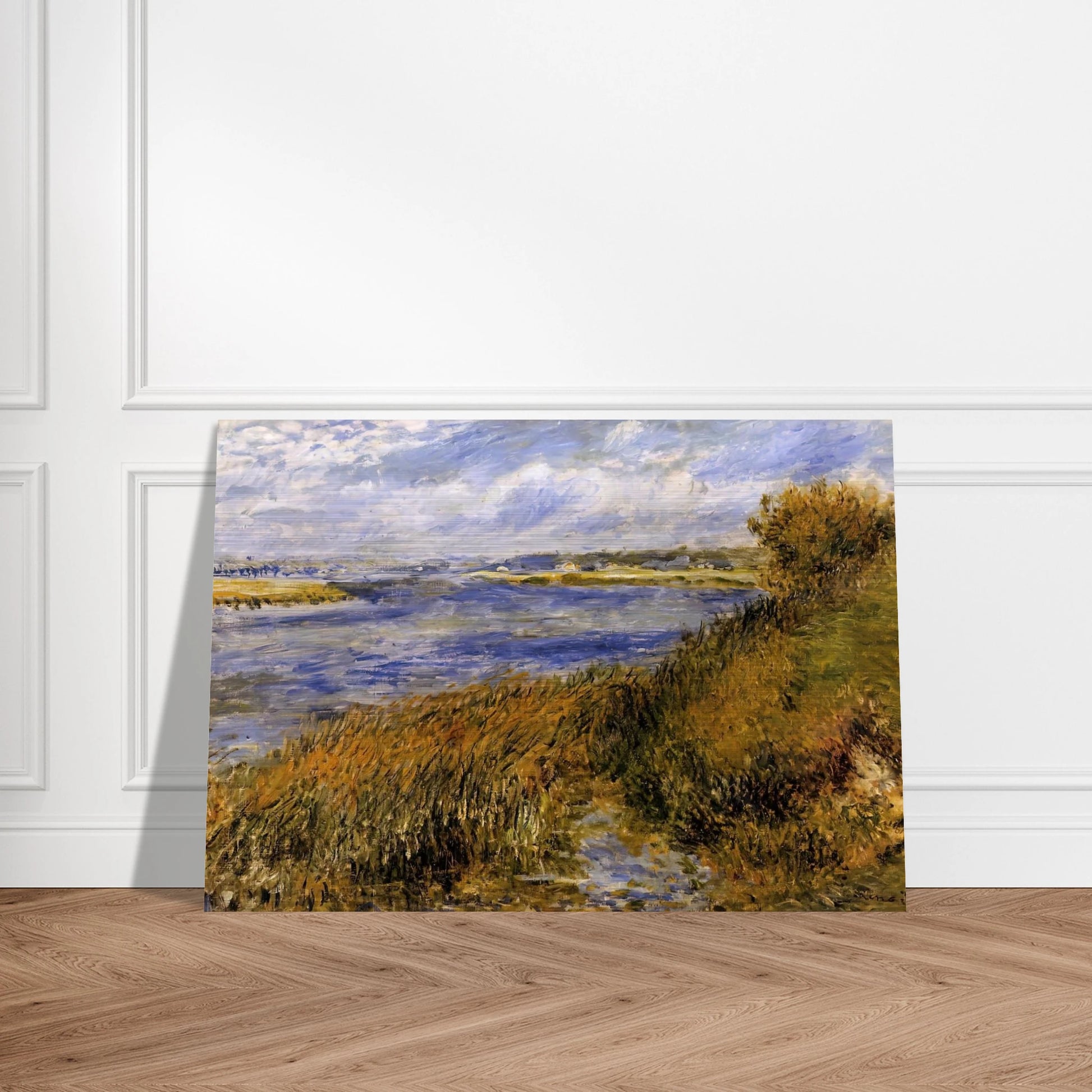 The Banks of the Seine at Champrosay - Pierre-Auguste Renoir Brushed Aluminum Print - 70x100 cm / 28x40 inches | Pierre-Auguste Renoir Aluminum Print | Pierre-Auguste Renoir Prints