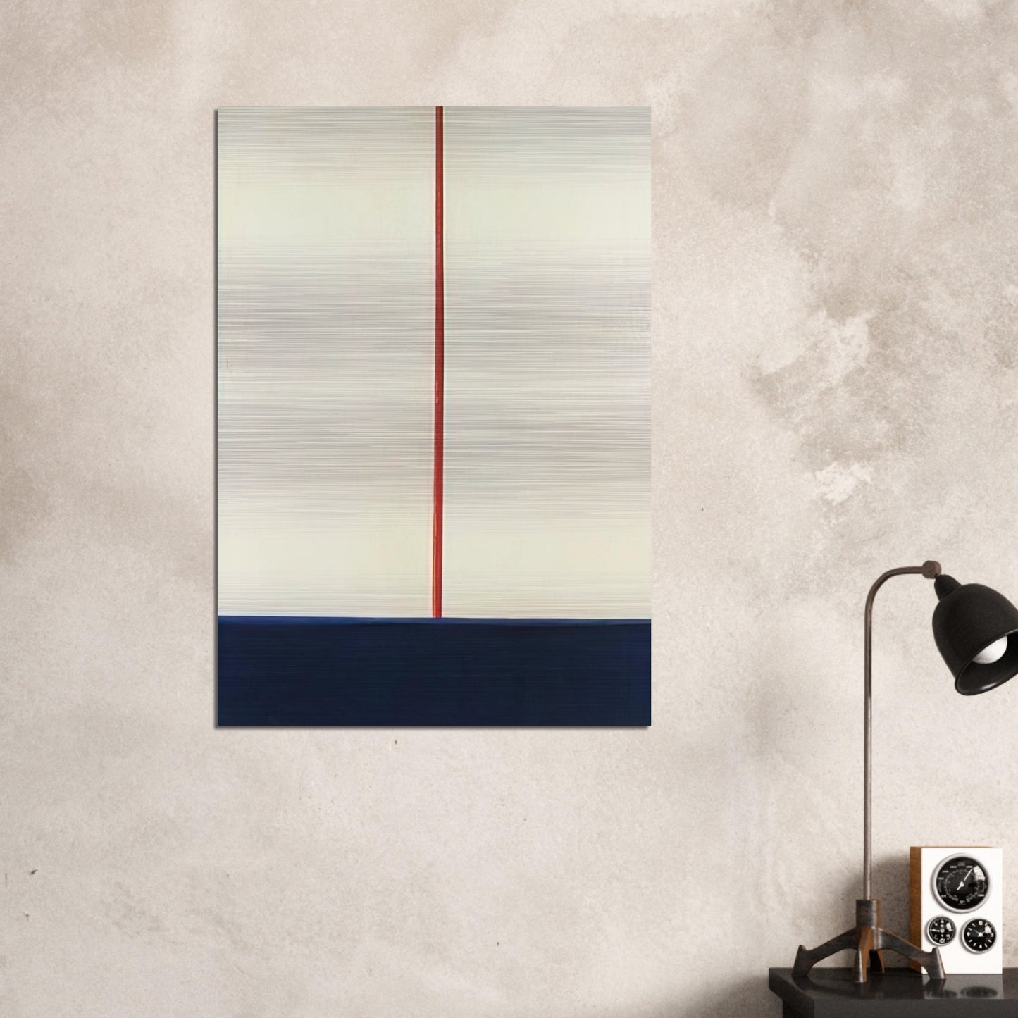 KOMPOSITION BLAU ROT AUF WEISS 1965 - BLINKY PALERMO Brushed Aluminum Print - 70x100 cm / 28x40 inches | BLINKY PALERMO Aluminum Print | BLINKY PALERMO Prints
