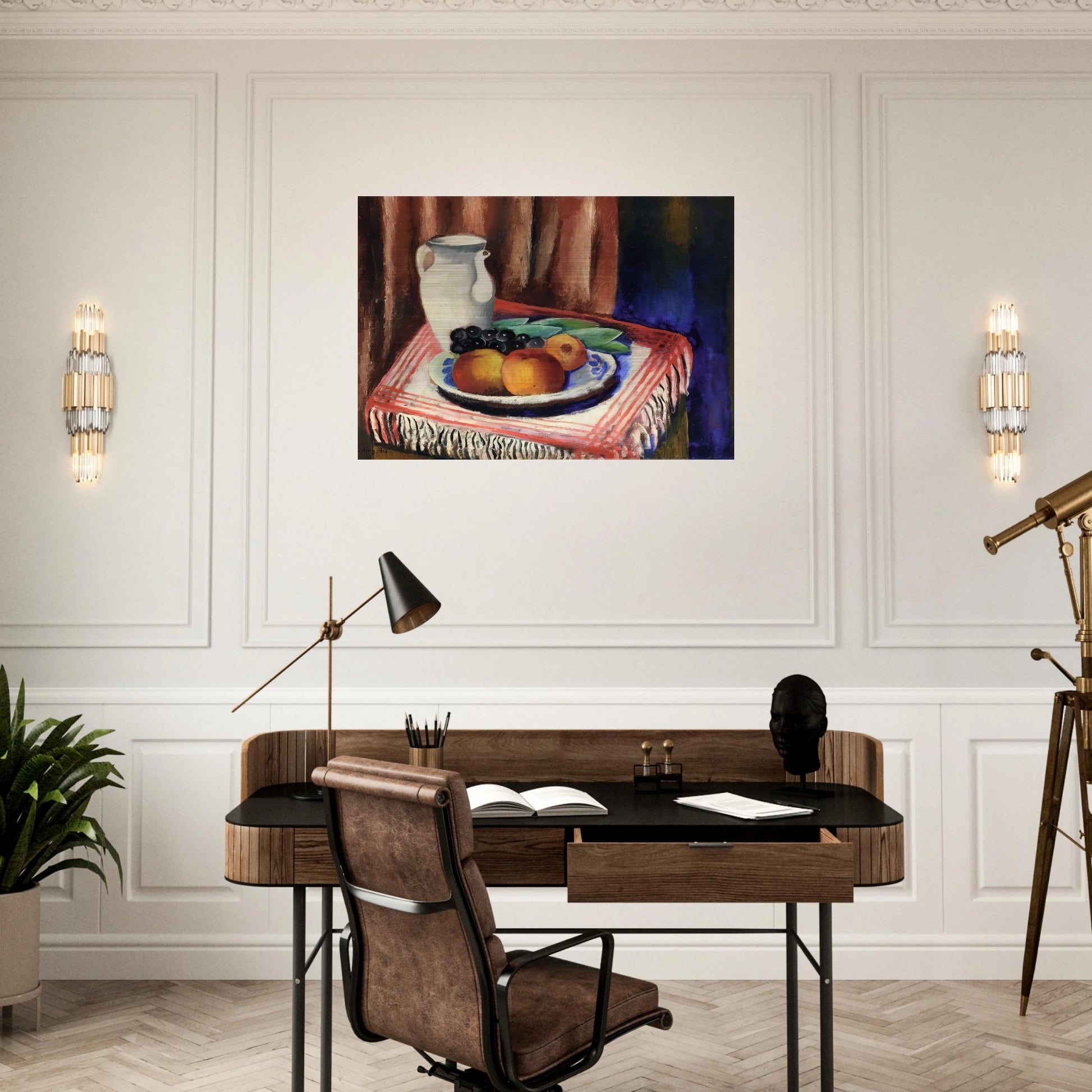 STILL LIFE WITH LEMONS 1917 - Moise Kisling Brushed Aluminum Print - 70x100 cm / 28x40 inches | Moise Kisling Aluminum Print | Moise Kisling Prints