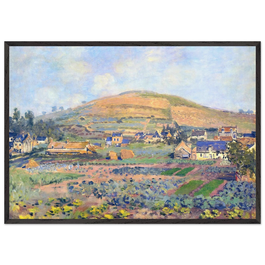 The Mount Riboudet in Rouen at Spring - claude monet 70x100 cm / 28x40 inches Framed Art Print – Black Wooden Frame