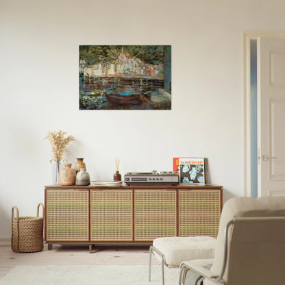 VIEW OF CADAQUES FROM PLAYA POAL - Salvador Dali Brushed Aluminum Print - 70x100 cm / 28x40 inches | Salvador Dali Aluminum Print | Salvador Dali Prints