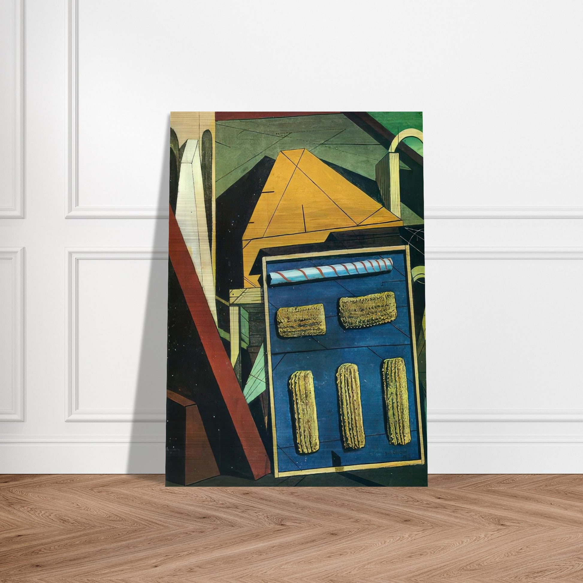 THE GENTLE AFTERNOON 1916 - Giorgio de Chirico Brushed Aluminum Print - 70x100 cm / 28x40 inches | Giorgio de Chirico Aluminum Print | Giorgio de Chirico Prints