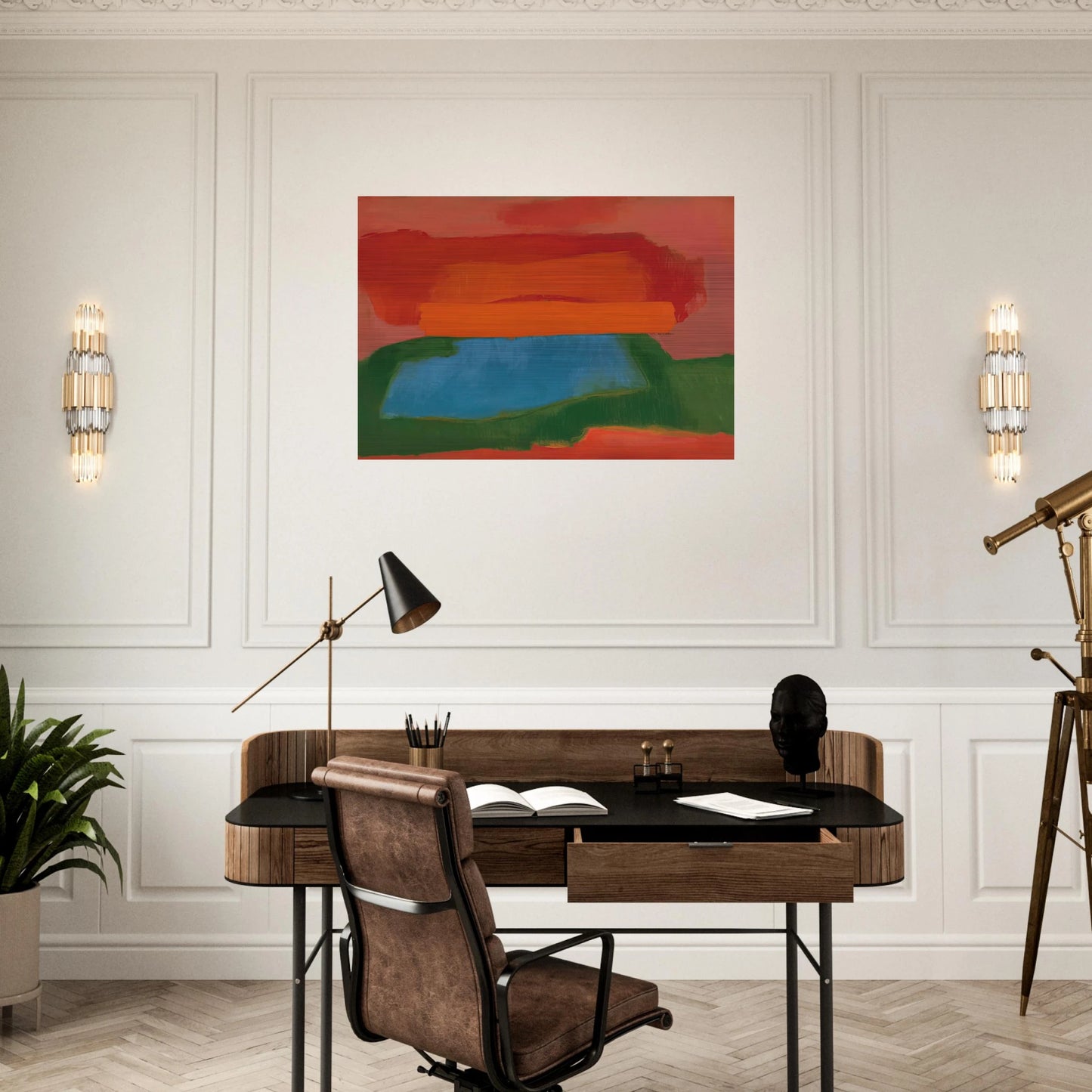 NUMBER 2 1967 - Esteban Vicente Brushed Aluminum Print - 70x100 cm / 28x40 inches | Esteban Vicente Aluminum Print | Esteban Vicente Prints