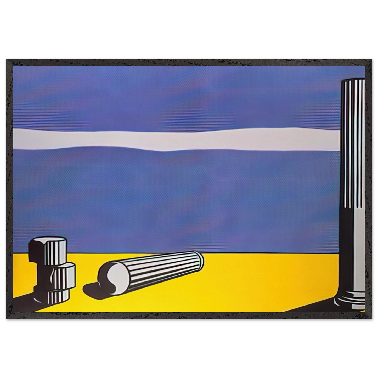 RUINS 1965 - Roy Lichtenstein 70x100 cm / 28x40 inches Framed Art Print – Black Wooden Frame