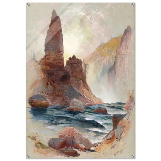 Tower Falls, Yellowstone - Thomas Moran Acrylic Print - 70x100 cm / 28x40″ inches