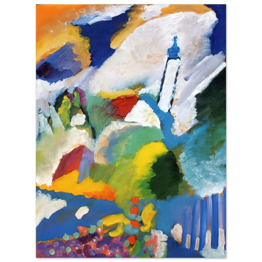 Wassily Kandinsky - MURNAU WITH A CHURCH 1910  75x100 cm / 30x40inches Fine Art Poster