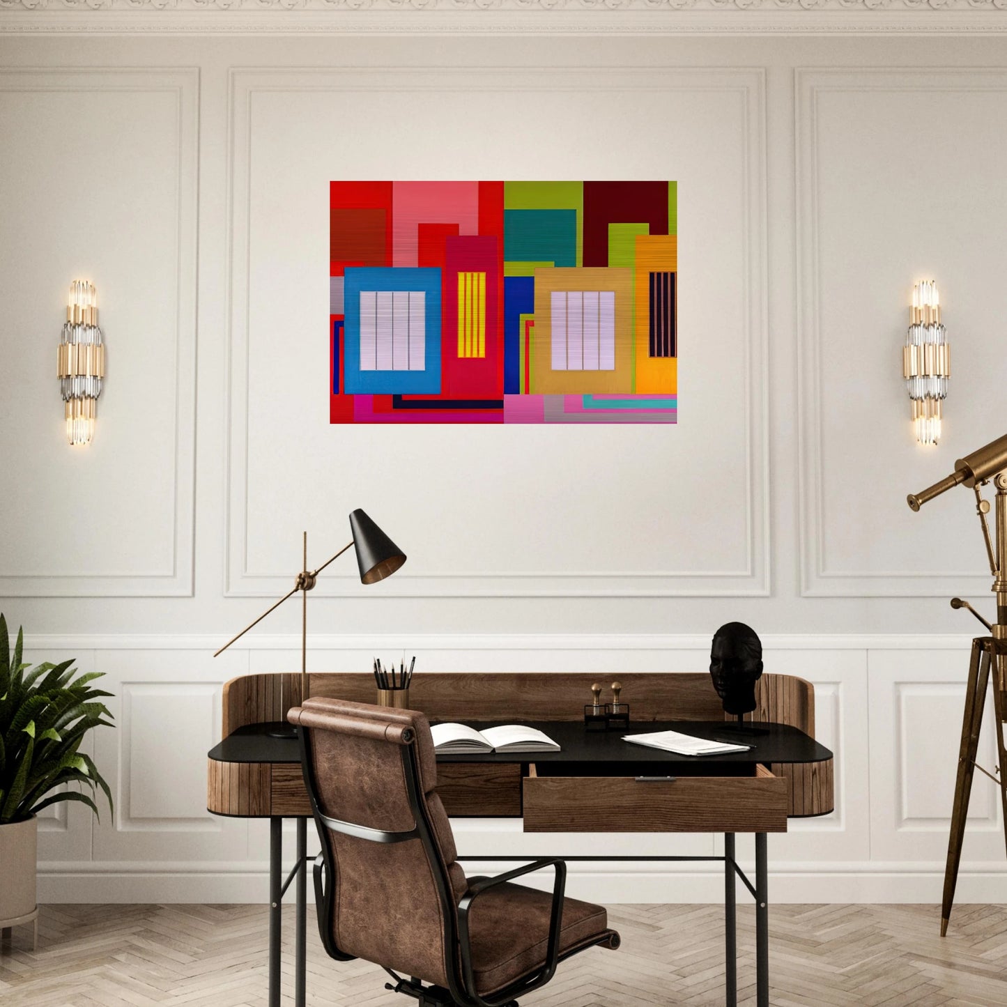 Super Size - 2000 - Peter Halley Brushed Aluminum Print - 70x100 cm / 28x40 inches | Peter Halley Aluminum Print | Peter Halley Prints