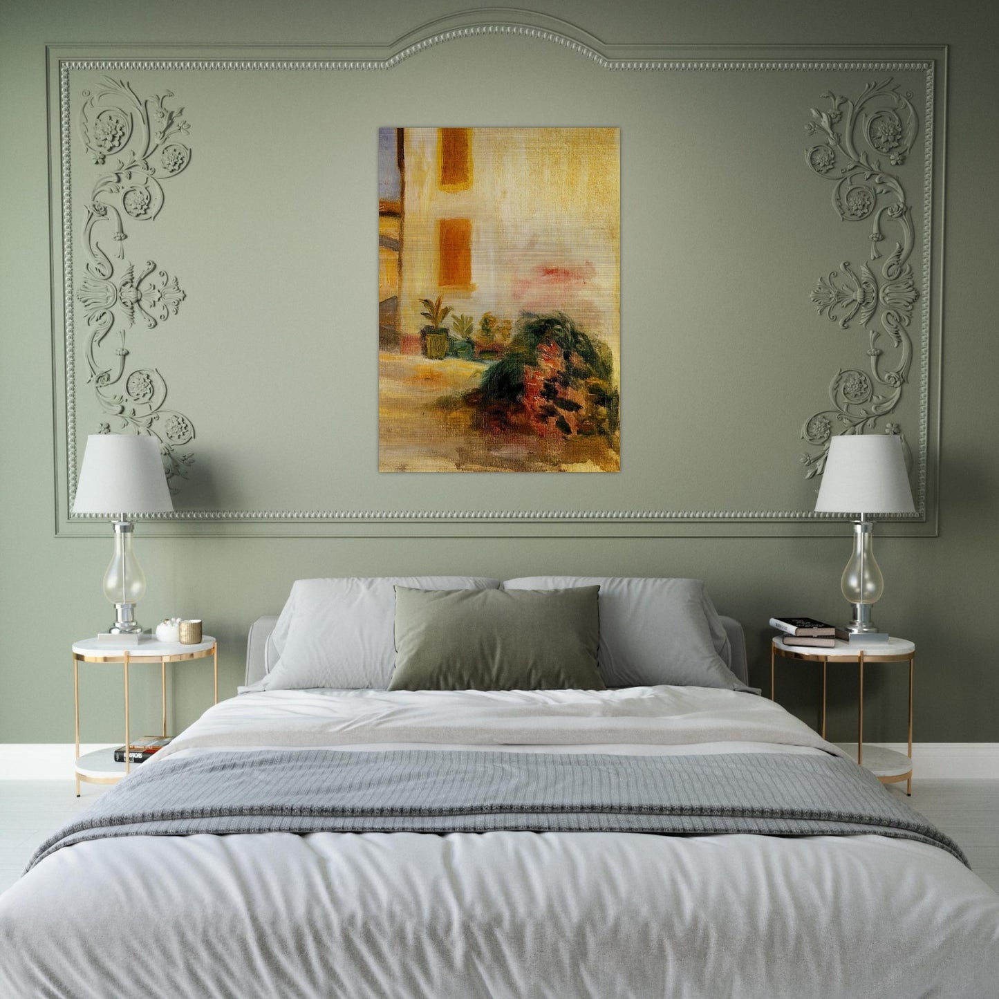 Farm Courtyard - Pierre-Auguste Renoir Brushed Aluminum Print - 70x100 cm / 28x40 inches | Pierre-Auguste Renoir Aluminum Print | Pierre-Auguste Renoir Prints
