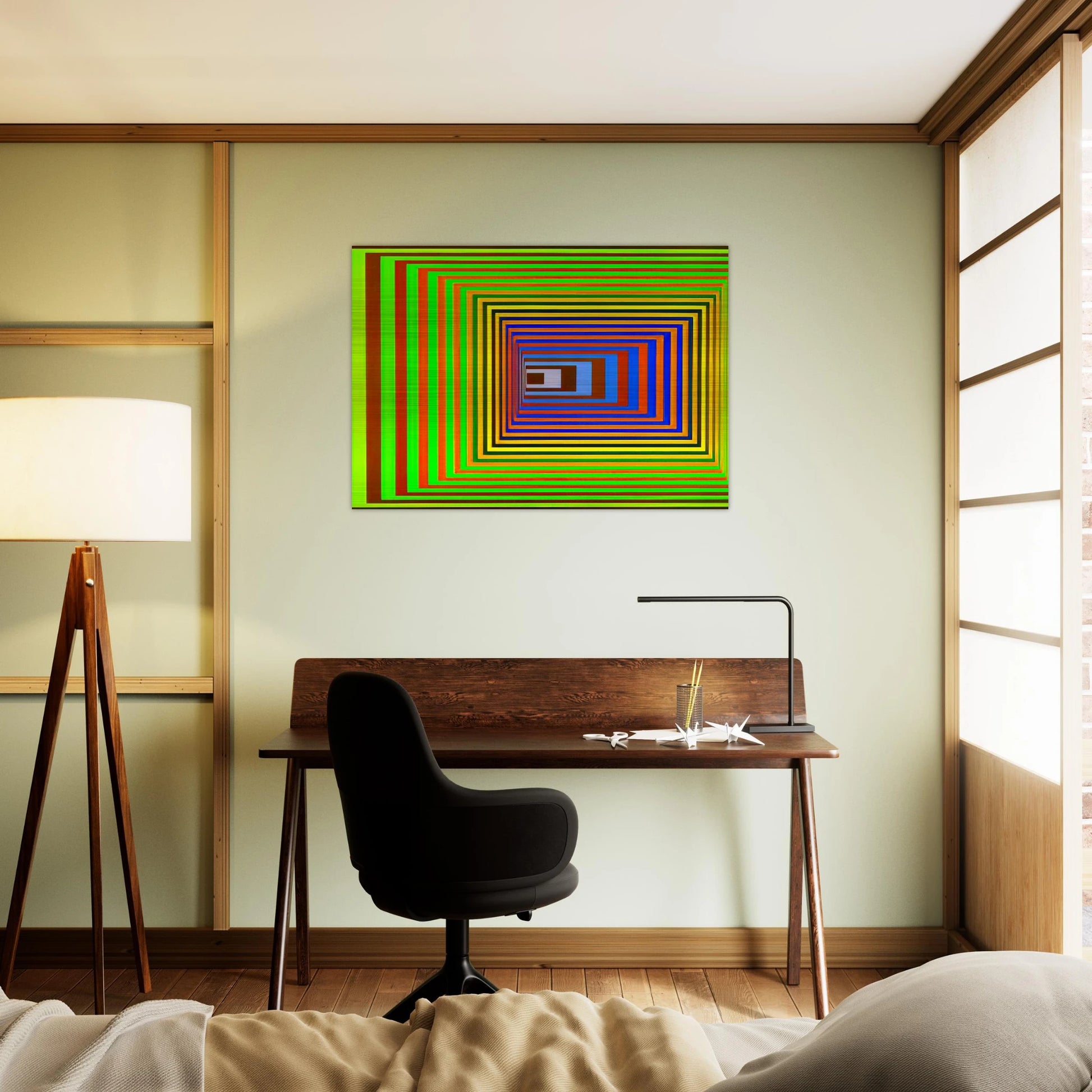 Vonal Stri - 1975 - Victor Vasarely Brushed Aluminum Print - 70x100 cm / 28x40 inches | Victor Vasarely Aluminum Print | Victor Vasarely Prints