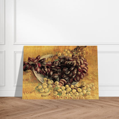 Still Life with Grapes - Vincent van Gogh Brushed Aluminum Print - 70x100 cm / 28x40 inches | Vincent van Gogh Aluminum Print | Vincent van Gogh Prints