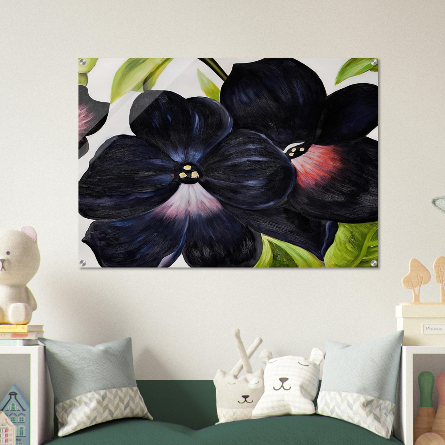 Black and Purple Petunias - Georgia O'Keeffe Acrylic Print - 70x100 cm / 28x40″ inches | Georgia O'Keeffe Wall Art | Georgia O'Keeffe Prints
