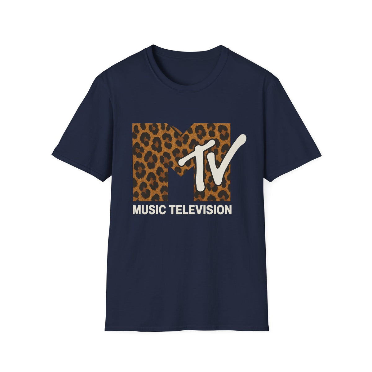 T-shirt graphique rétro MTV imprimé léopard vintage Télé musique Années 80 90 Tee-shirt de groupe unisexe Chemise rock imprimé animal