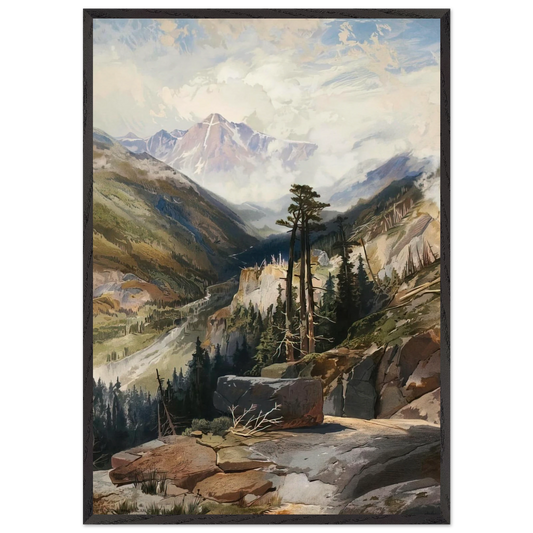 The Mountain of the Holy Cross Colorado - Thomas Moran 70x100 cm / 28x40 inches Framed Art Print – Black Wooden Frame
