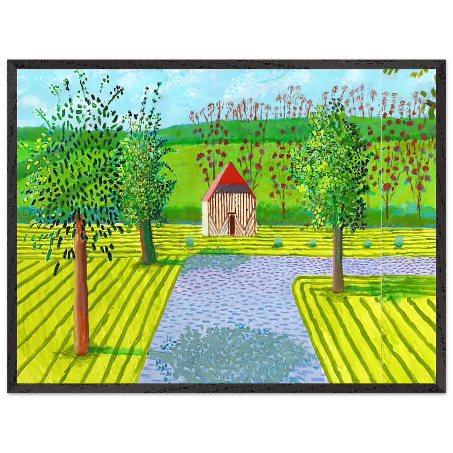 David Hockney - David Hockney Wall art - 13x18 cm / 5x7 Inches - Premium Wooden Framed Poster With Fine Art Paper - Wood frame