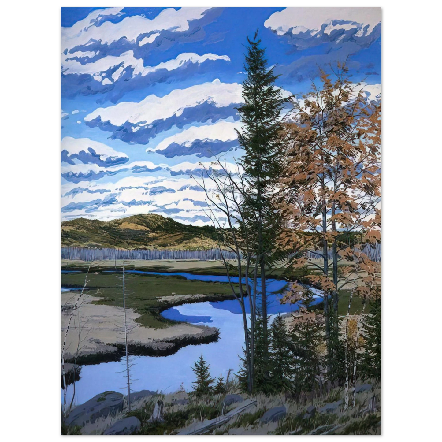 Neil Welliver - Shadow on Brigg's Meadow - 1981  75x100 cm / 30x40inches Fine Art Poster