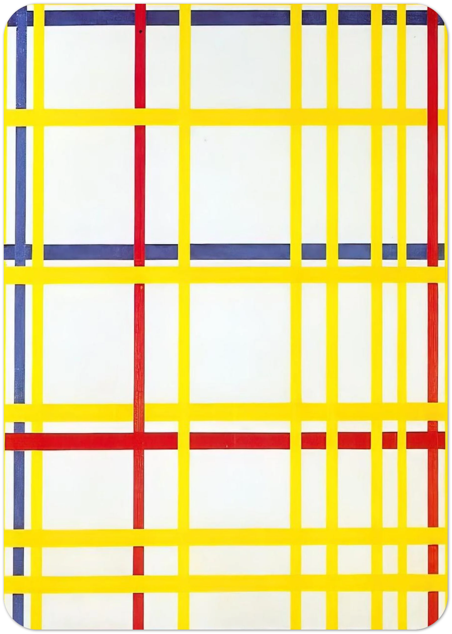 New York City I By Piet Mondrian Pack of 10 Post Cards | Piet Mondrian Post Cards | A6 (10.5 x 14.8 cm) - 4.1 x 5.8 inches