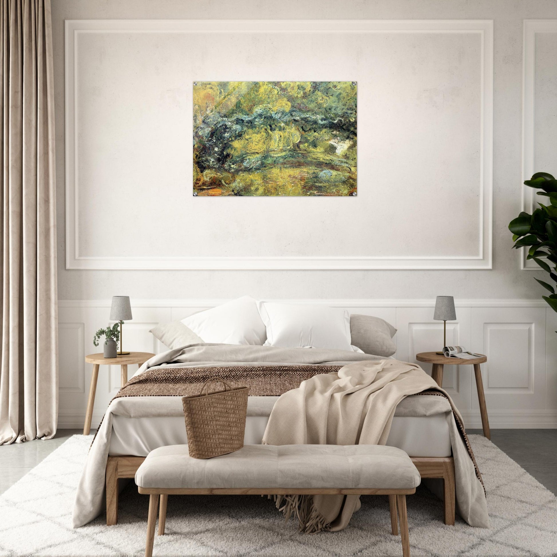 The Japanis Bridge Footbridge over the Water-Lily Pond - claude monet Acrylic Print - 70x100 cm / 28x40″ inches | claude monet Wall Art | claude monet Prints
