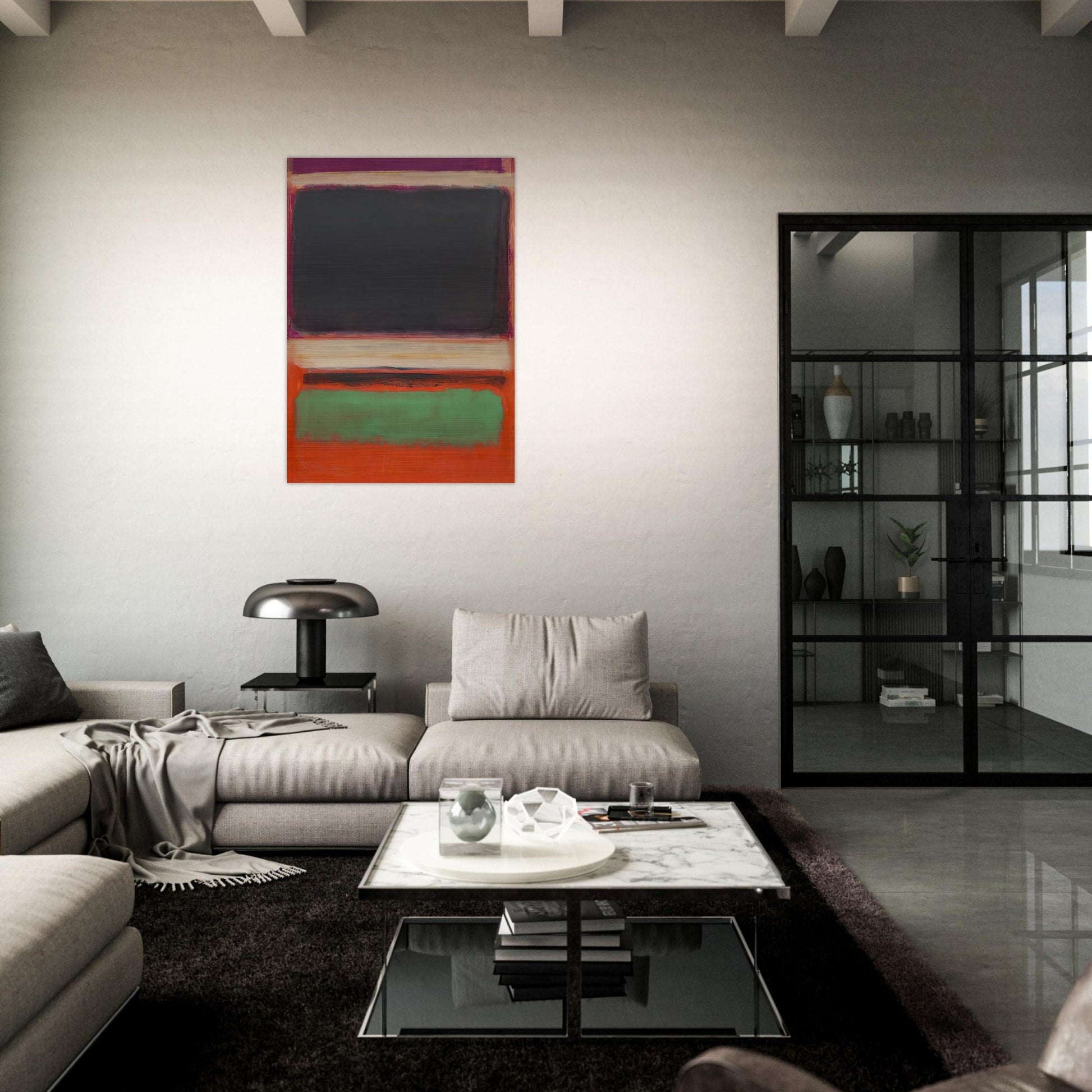 No.3No.13 Magenta, Black, Green on Orange - 1949 - Mark Rothko Brushed Aluminum Print - 70x100 cm / 28x40 inches | Mark Rothko Aluminum Print | Mark Rothko Prints