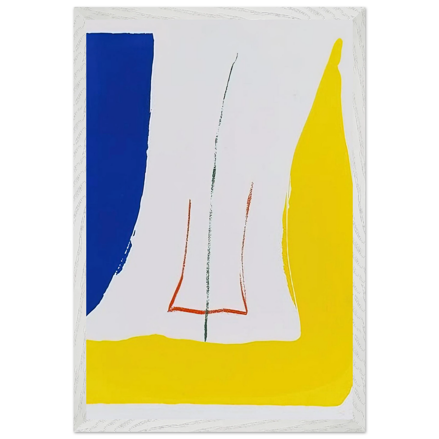 Helen Frankenthaler - Sun Corner - 1968 Wall art - 40x50 cm / 16x20 inches - Premium Wooden Framed Poster With Fine Art Paper-canvas - White frame