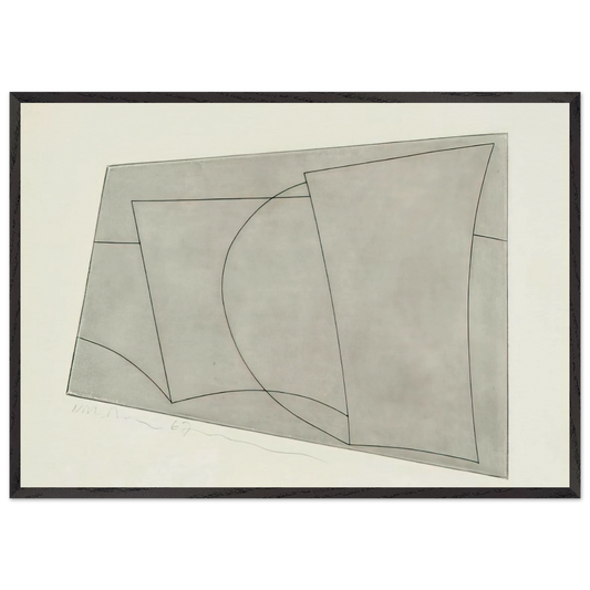 Aegean 2 - 1967 - Ben Nicholson 70x100 cm / 28x40 inches Framed Art Print – Black Wooden Frame