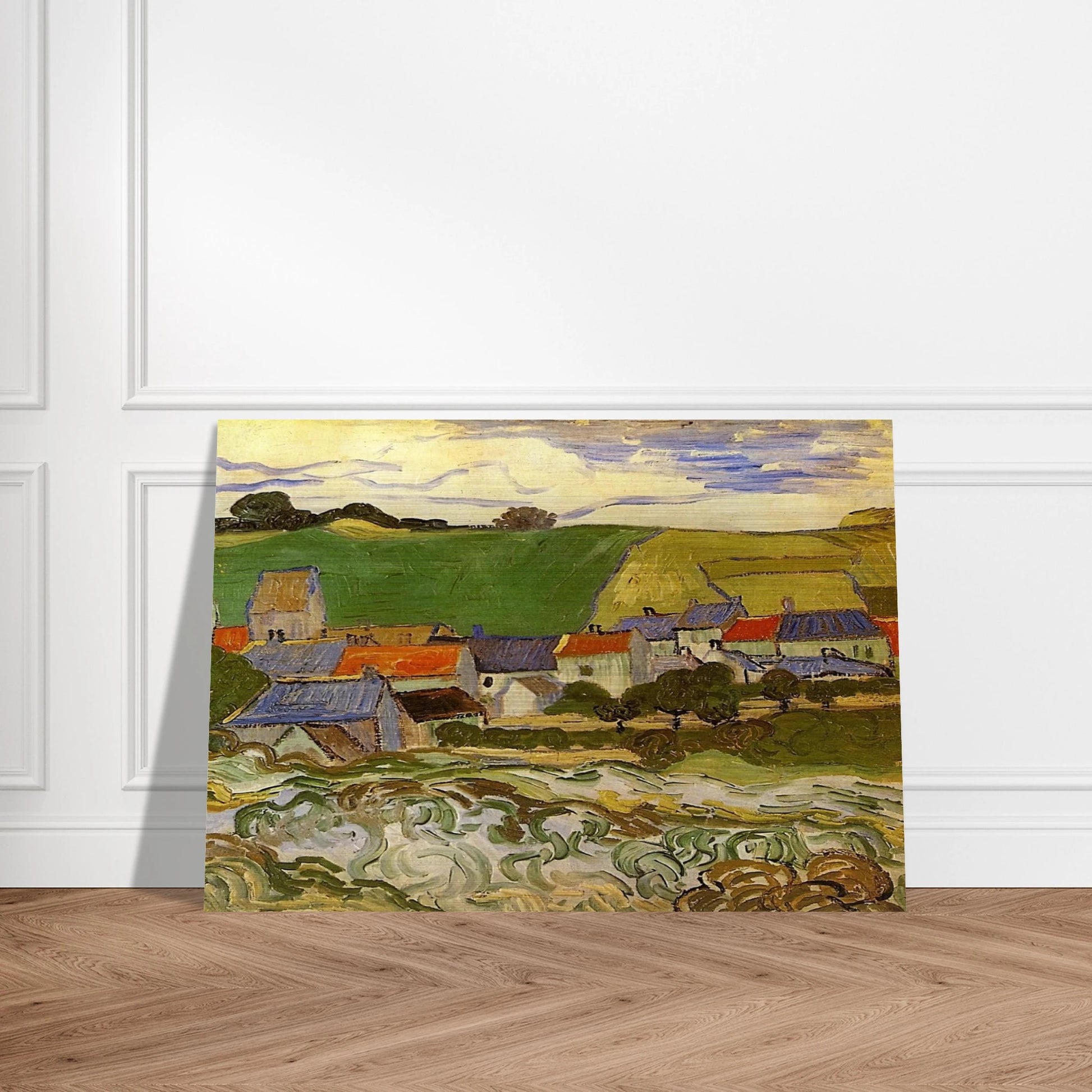 View of Auvers - Vincent van Gogh Brushed Aluminum Print - 70x100 cm / 28x40 inches | Vincent van Gogh Aluminum Print | Vincent van Gogh Prints