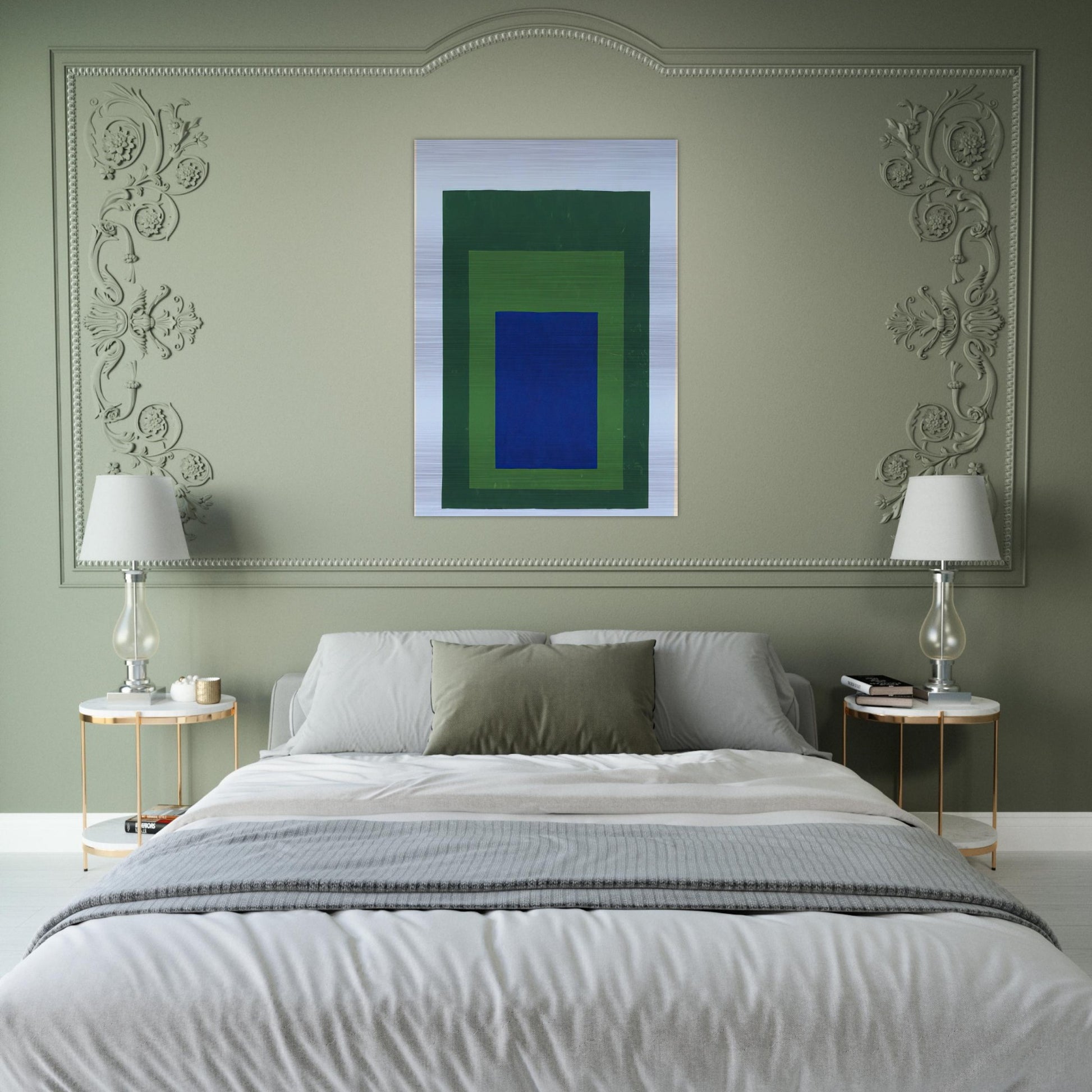 HOMAGE TO THE SQUARE BLUE GREEN 1950 - Josef Albers Brushed Aluminum Print - 70x100 cm / 28x40 inches | Josef Albers Aluminum Print | Josef Albers Prints