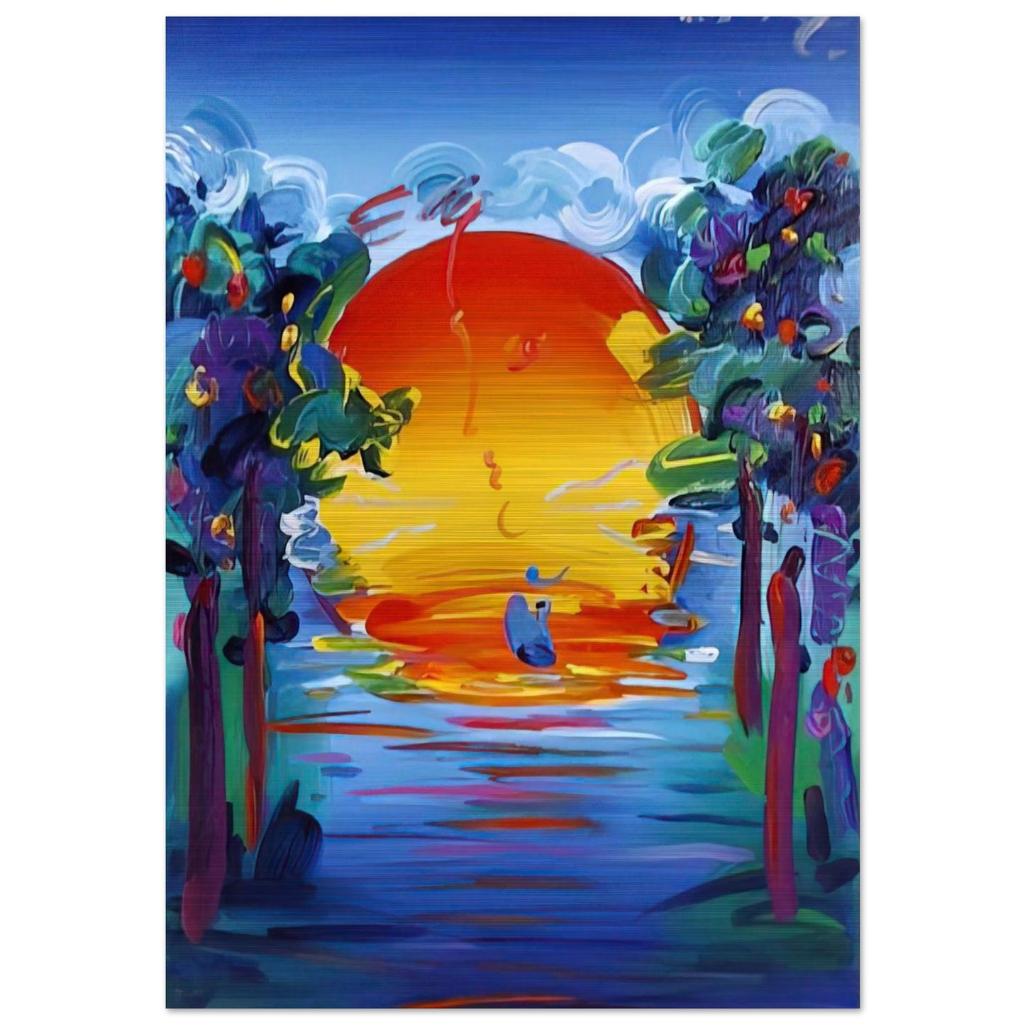 BETTER WORLD 1993 - Peter Max Brushed Aluminum Print - 70x100 cm / 28x40 inches | Peter Max Aluminum Print | Peter Max Prints