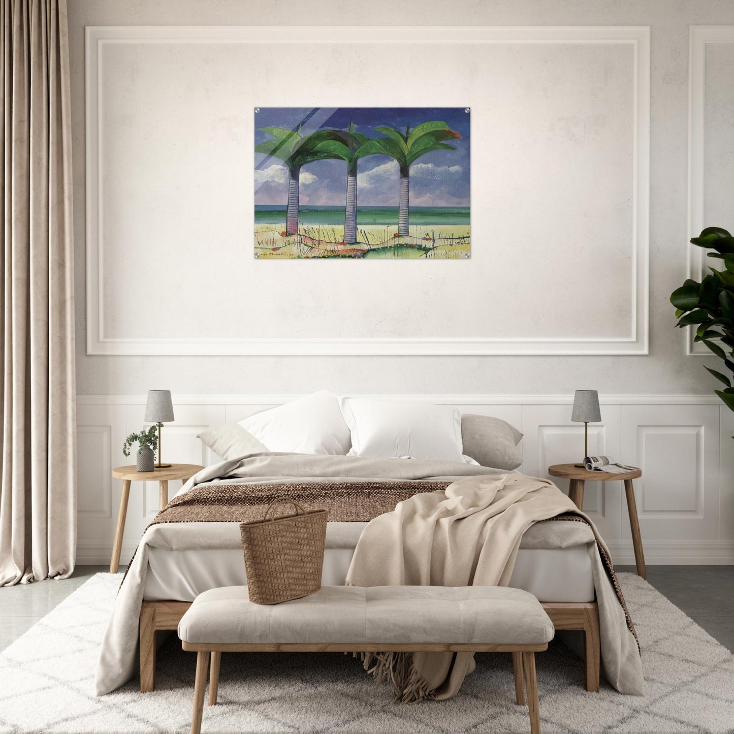 Praia com Três Coqueiros - 1995 - Aldemir Martins Acrylic Print - 70x100 cm / 28x40″ inches
