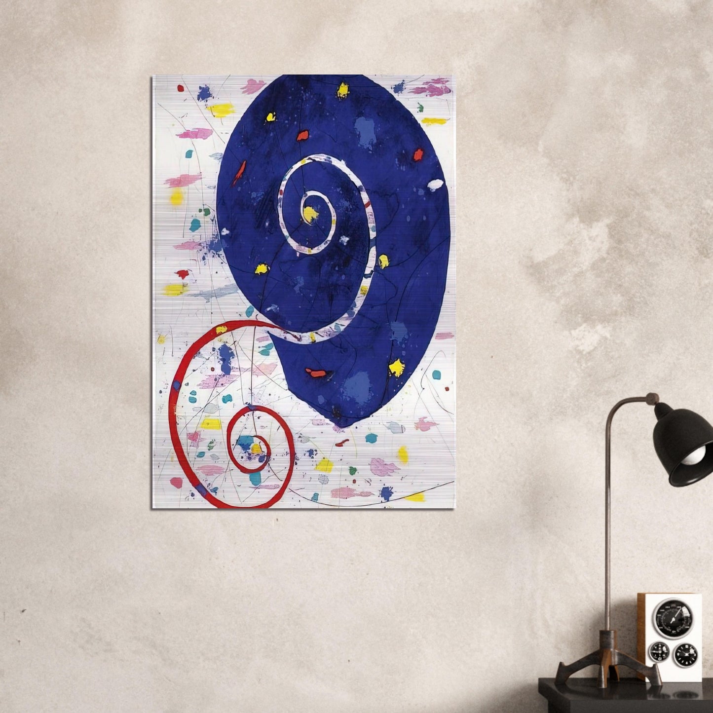 Ammonite  SFM 82-063  - Sam Francis Brushed Aluminum Print - 70x100 cm / 28x40 inches | Sam Francis Aluminum Print | Sam Francis Prints