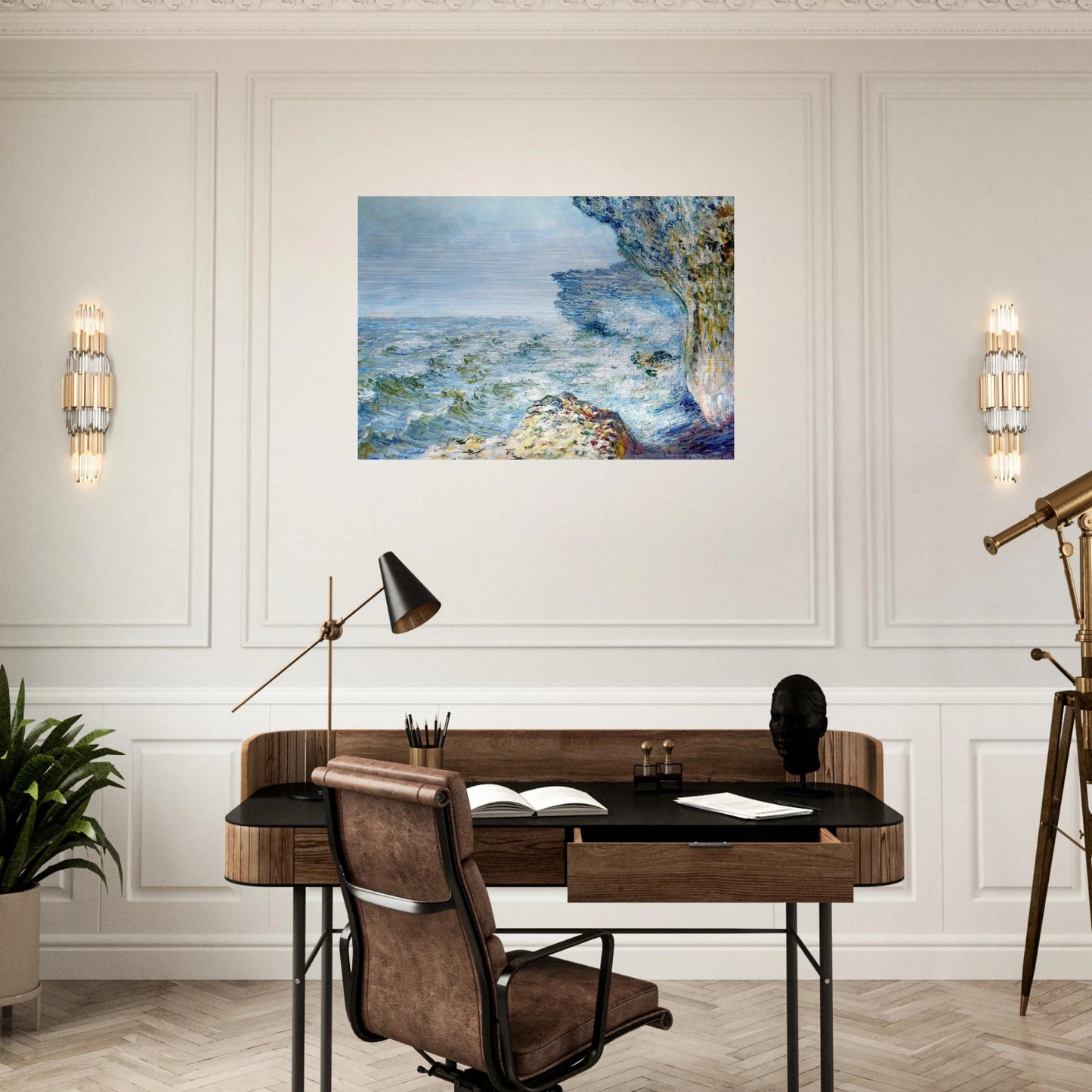 The Sea at Fecamp - claude monet Brushed Aluminum Print - 70x100 cm / 28x40 inches | claude monet Aluminum Print | claude monet Prints