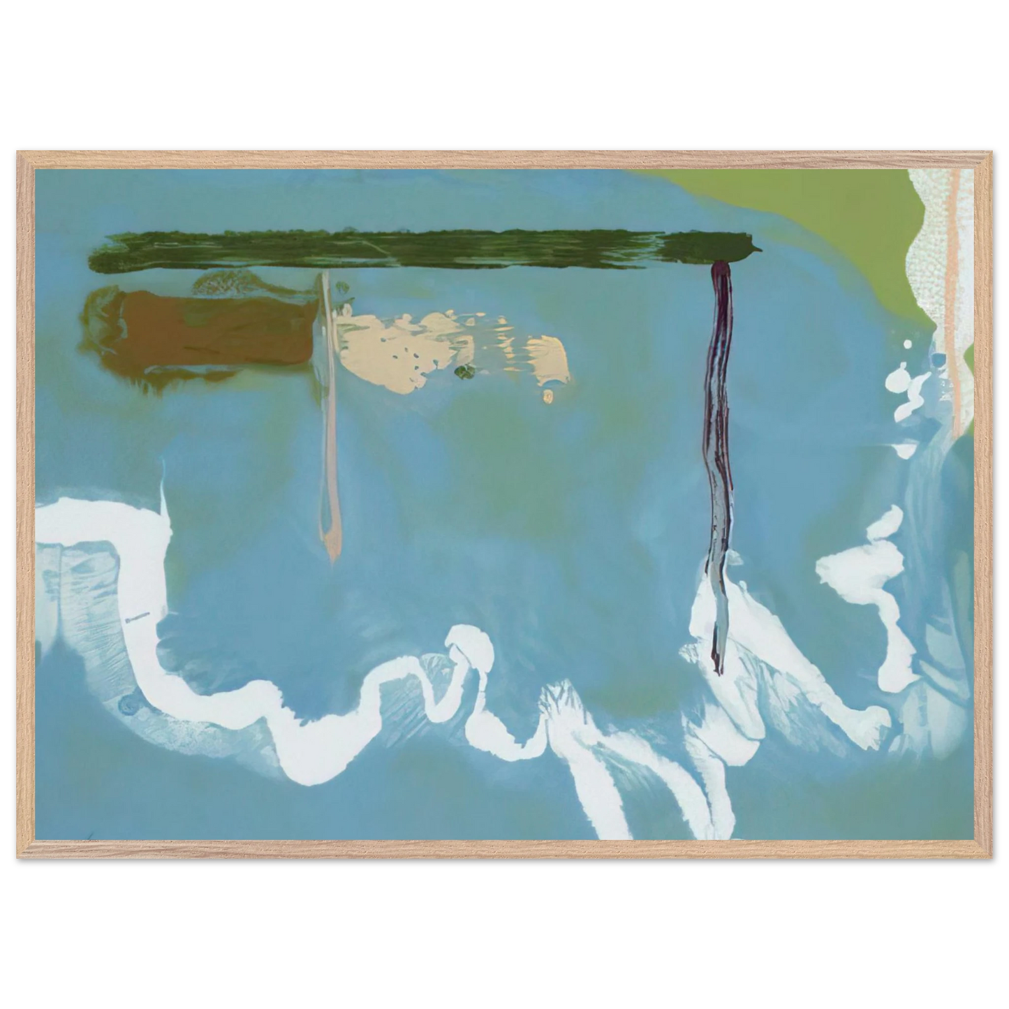 Helen Frankenthaler - Skywriting - 1997 Wall art - 45x60 cm / 18x24 inches - Premium Wooden Framed Poster With Fine Art Paper-canvas - Black frame