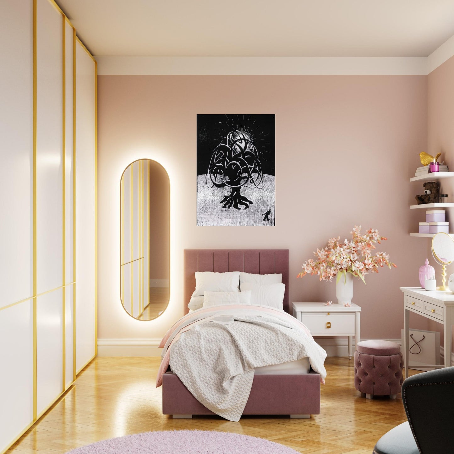 TWON TREE - MC Escher Brushed Aluminum Print - 70x100 cm / 28x40 inches | MC Escher Aluminum Print | MC Escher Prints