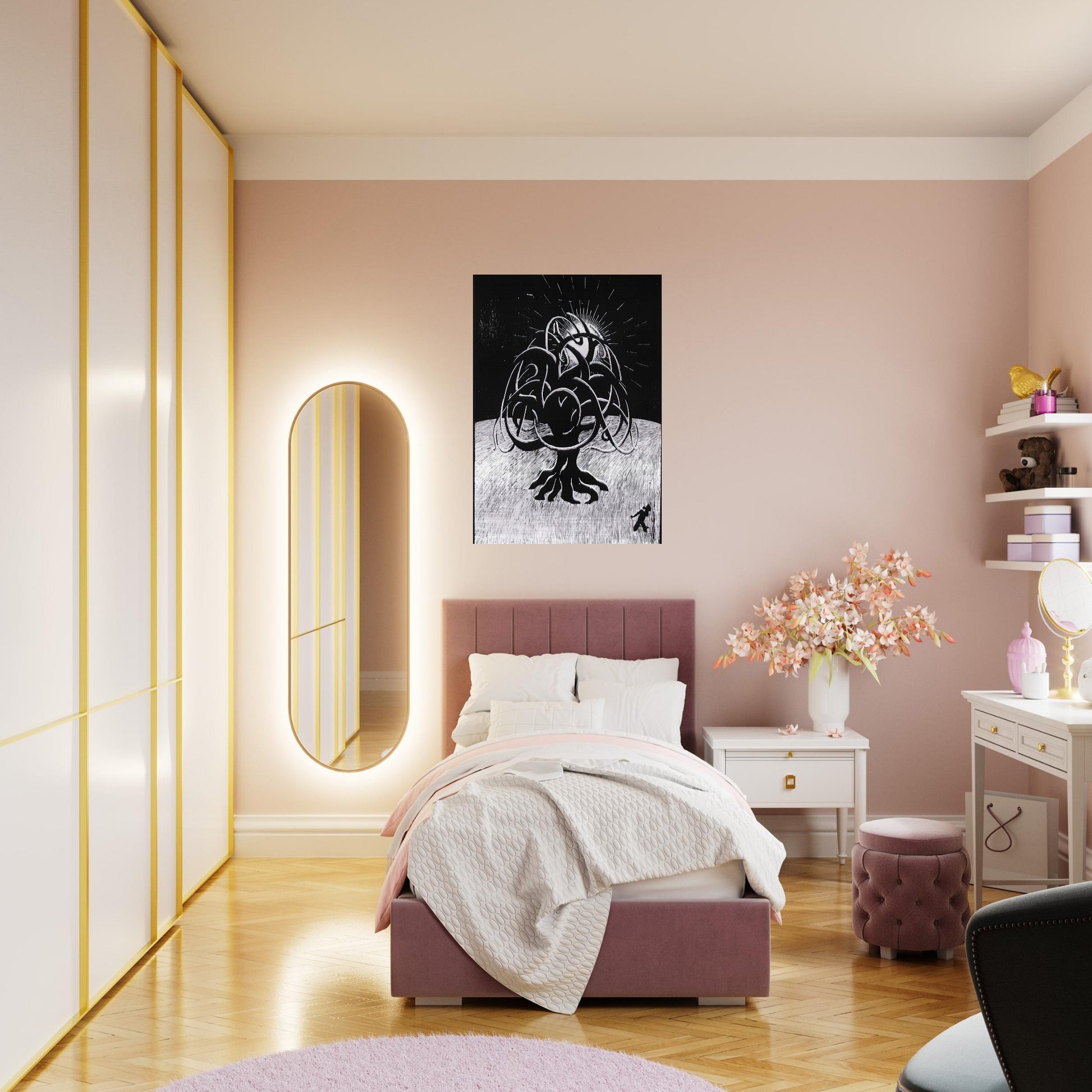 TWON TREE - MC Escher Brushed Aluminum Print - 70x100 cm / 28x40 inches | MC Escher Aluminum Print | MC Escher Prints