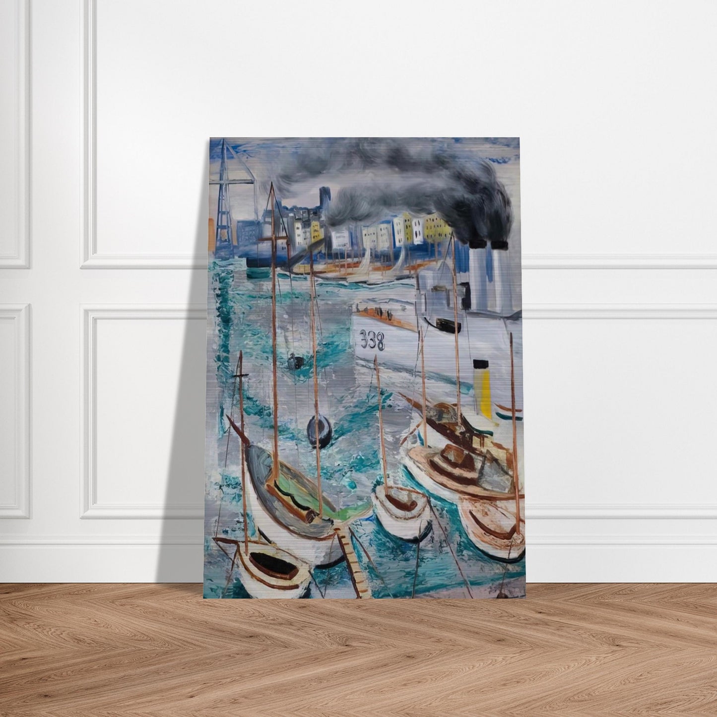 MARSEILLE PORT 1 - Moise Kisling Brushed Aluminum Print - 70x100 cm / 28x40 inches | Moise Kisling Aluminum Print | Moise Kisling Prints