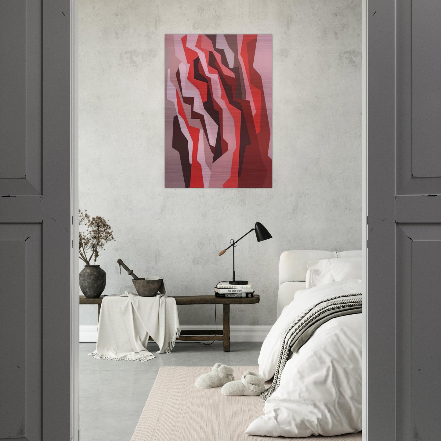 Orange, Red, Umber - 1958 - Karl Benjamin Brushed Aluminum Print - 70x100 cm / 28x40 inches | Karl Benjamin Aluminum Print | Karl Benjamin Prints