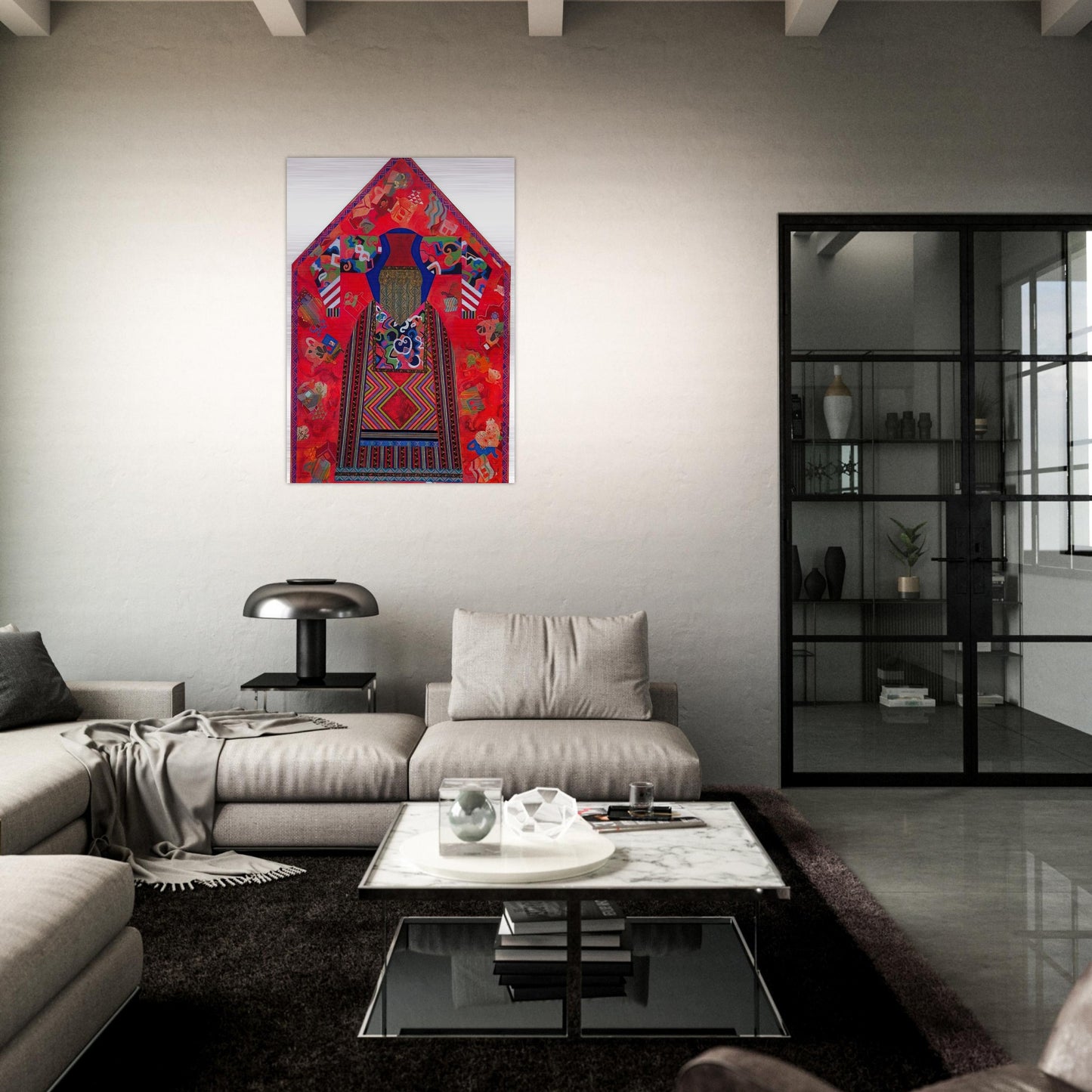 The Poet - Feminist Art, PD Pattern and Decoration - Miriam Schapiro Brushed Aluminum Print - 70x100 cm / 28x40 inches | Miriam Schapiro Aluminum Print | Miriam Schapiro Prints
