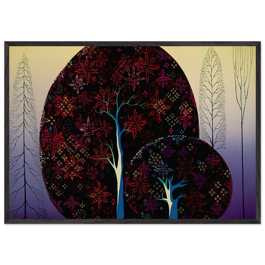 A Tree Poem - Eyvind Earle 70x100 cm / 28x40 inches Framed Art Print – Black Wooden Frame