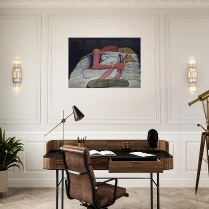 COUPLE IN BED - Philip Guston Brushed Aluminum Print - 70x100 cm / 28x40 inches | Philip Guston Aluminum Print | Philip Guston Prints