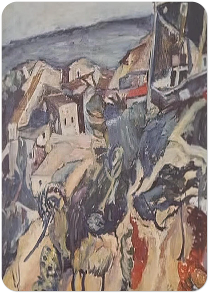 HOUSES BY THE SEA 1918 By Chaim Soutine Pack of 10 Post Cards | Chaim Soutine Post Cards | A6 (10.5 x 14.8 cm) - 4.1 x 5.8 inches