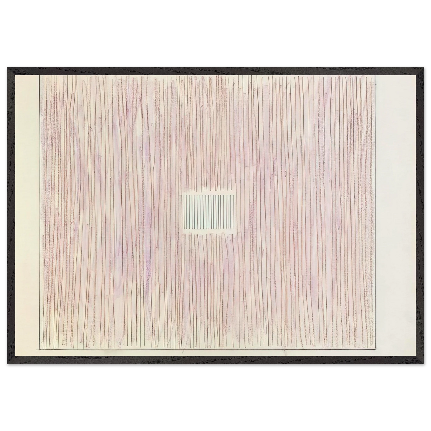 Untitled Pink Stripes-Gray Box - 1976 - Gene Davis 70x100 cm / 28x40 inches Framed Art Print – Black Wooden Frame