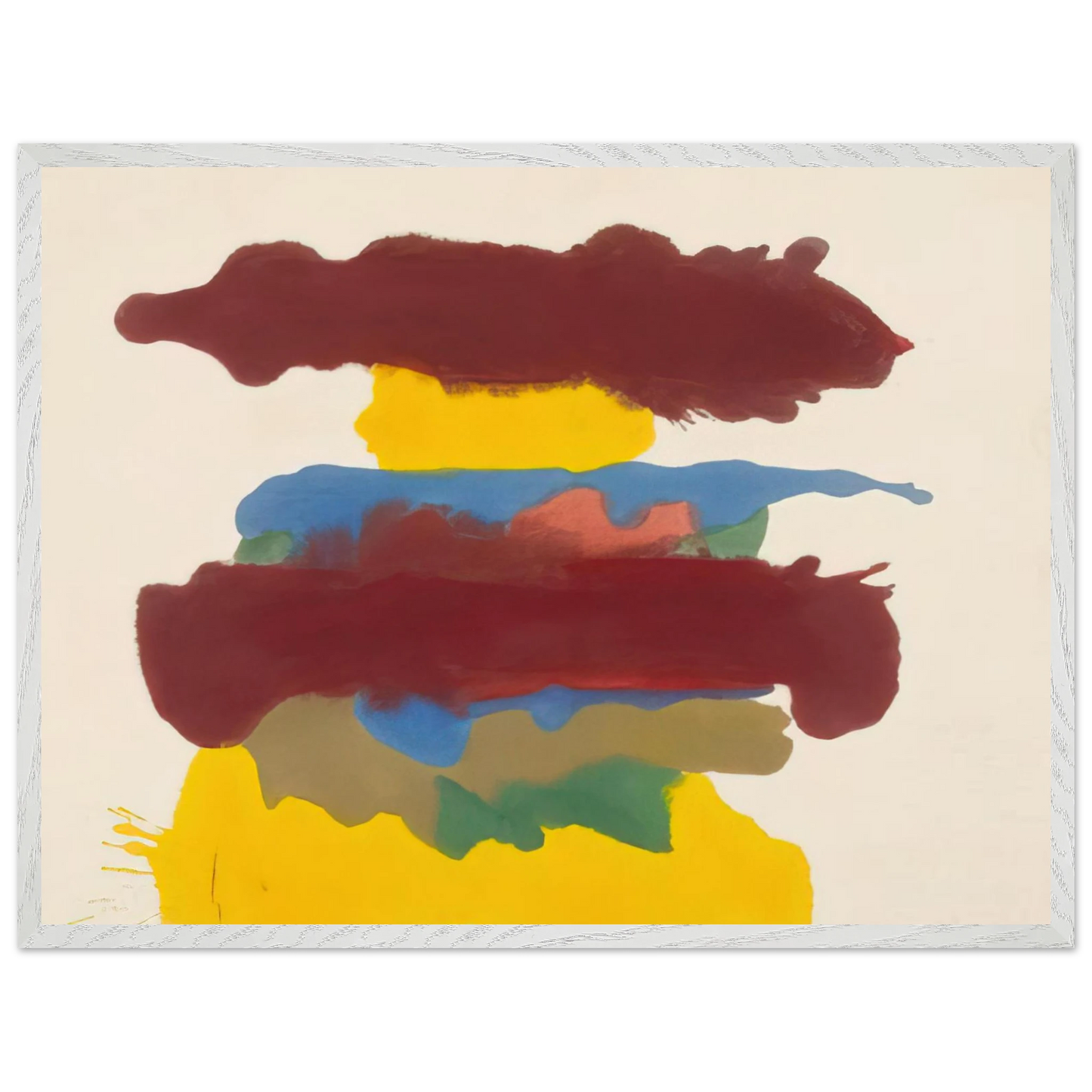 Helen Frankenthaler - Weather Change - 1963 Wall art - 30x45 cm / 12x18 inches - Premium Wooden Framed Poster With Fine Art Paper-canvas - Wood frame